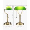 Newrays Green Glass Bankers Desk Lamp, Stepless Dimmable Table Lamp