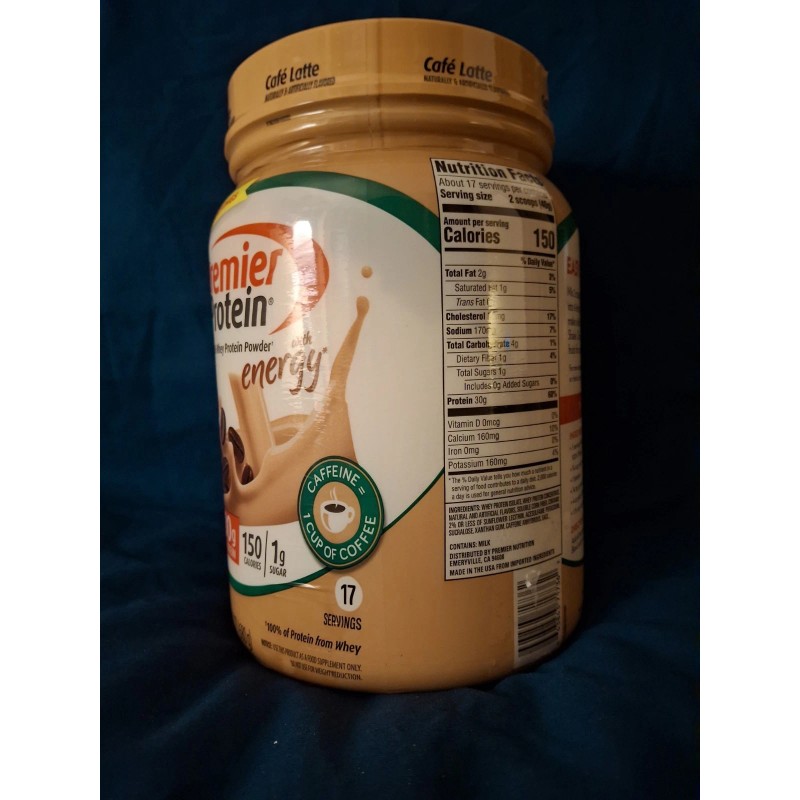 Premier Protein Powder Cafe Latte 30g Protein 100% Whey, 23.9