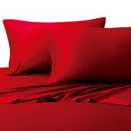 Royal Hotel King Red Silky Soft Sheets 100% Viscose from Bamboo Sheet Set
