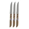 Set of 3 KIWI Stainless Steel Knives, wood handle #