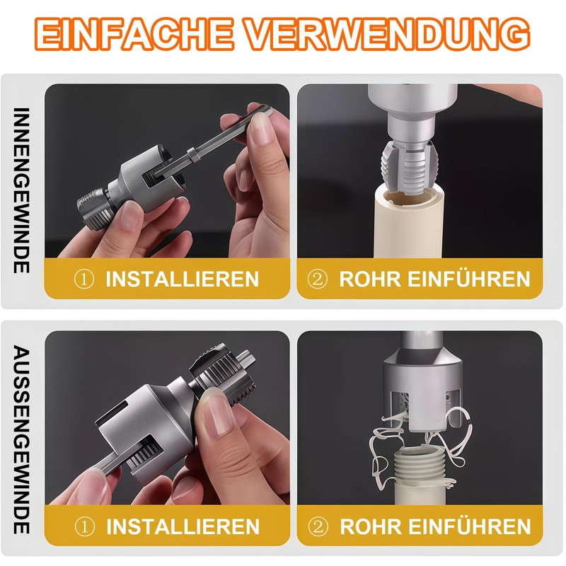 XIUWOUG Thread Cutter for Internal and External Thread of Pipes,