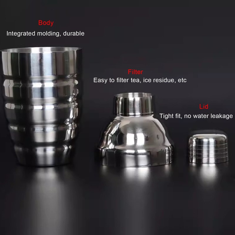 Cocktail Shaker Drink Shaker Stainless Steel Filter Leakage Proof Easy
