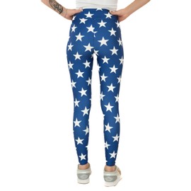 Cosplaya Womens High Waisted Striped Leggings 4th of July American Flag Stars Buttery Soft America USA 2024, M