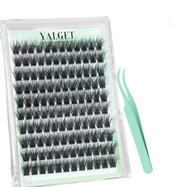 YALGET Self-adhesive False Eyelashes Do not require glue Eyelash clusters Natural look Lightweight reusable individual eyelashes with tweezers (MJM-DELICATE LOVE)