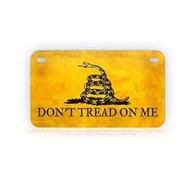 Don't Tread On Me Mini-Sized License Plate Gadsden Flag Culpeper Freedom Rebel DTOM Motorcycle Tag
