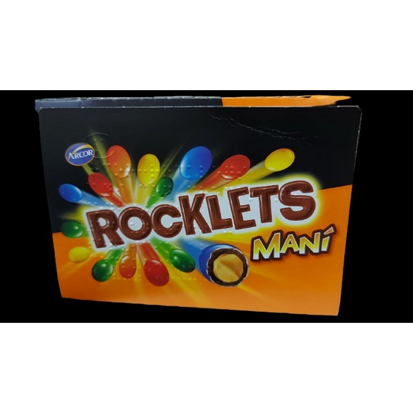 Arcor Rocklets Maní Confites Candied Peanut Chocolate Sprinkles, 40 g / 1.41 oz (box of 16)