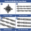 Flintronic Four-Flute Drill Bit Set, 5PCS Four Blade Serrated Eccentric