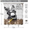 Famiffty Funny Donkey Farmhouse Shower Curtain 72Wx72L Inch Rustic Western
