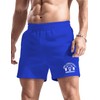 Men's Sport Bodybuilding Shorts 5" Inseam Inside Drawstring Closure Blue
