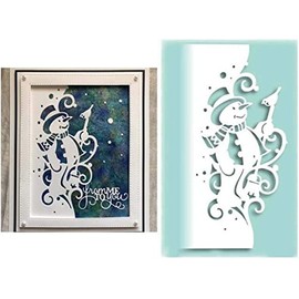 Lapoo 3D Backgrounds Metal Cutting Die for Scrapbooking, New Cutting Dies DIY Album Card Making Decor Paper Craft Metal Die Cuts Party Wedding Decorations (Snowman 6.5 x 3.1 in)