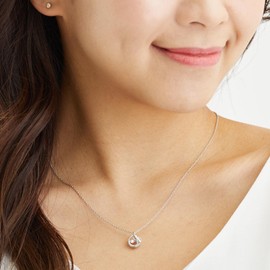 Sears sp10-0002 Necklace, Dancing Stone, Diamond, 12 Birthstones, Silver, Garnet