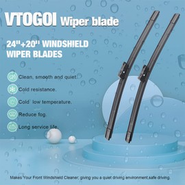 VTOGOI Wiper Blades With Rear Wiper Blades Set For 2016-2022 Volvo XC90,Automotive Replacement Windshield Wiper Blades, That Meet OEM Quality Easy DIY Install 24"+20"+14"(Set of 3)