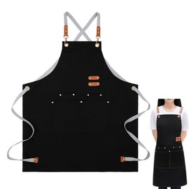 ruitao Kitchen Apron for Women, Unisex Adjustable Cooking Apron with 4 Pockets, Canvas Waterproof Apron for Home Kitchen, Restaurant, Coffee House, Cooking Baking Artist Painting, Cross Back