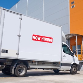 Now Hiring Car Magnet, Heavy Duty Now Hiring Magnetic Sign for Truck, Reflective Strong Magnet Vehicles Sign, Reusable Business Advertising 15.7 Inch x 5.3 Inch(White-Now Hiring-2 Pack)