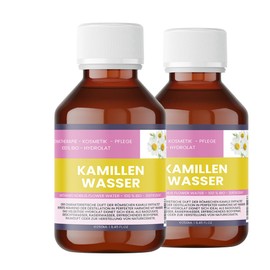 Kamillenwasser BIO – 100 % naturrein – Anthemis nobilis Flower Water – Gesichtswasser & Körperspray – Vegan, alkoholfrei, ohne Zusatzstoffe – Nakobe (250mlx2)