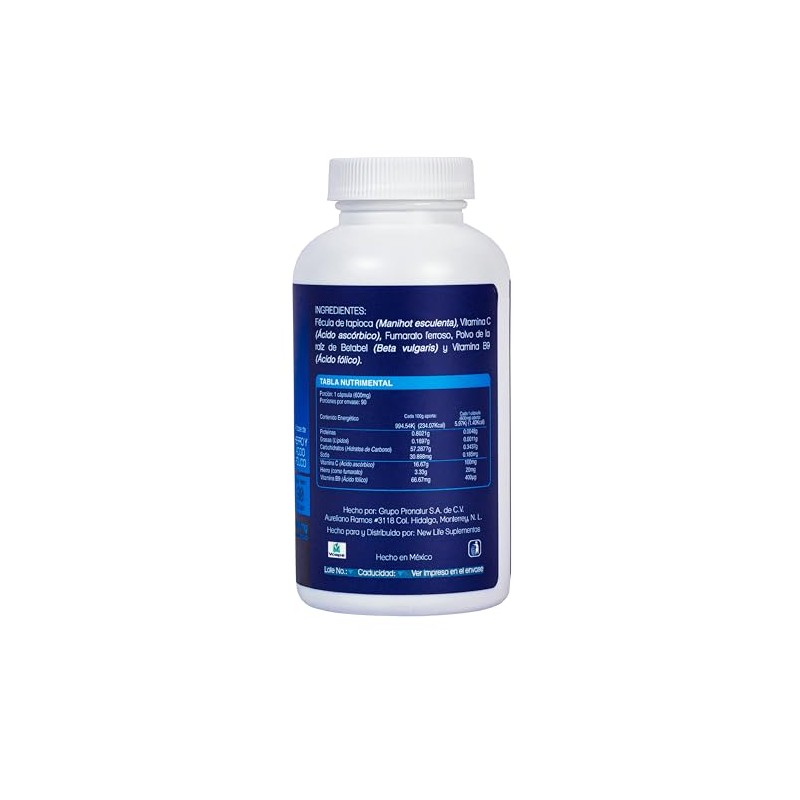 Nls Essentials Hierro Vitamina Acido Folico Cápsulas Vegetales Suplemento Alimenticio