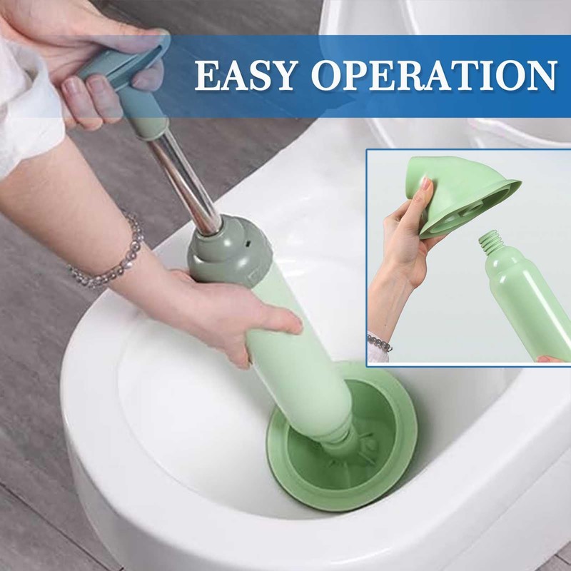 Professional Toilet Plunger, High Pressure Unclogger with Curved Head Design,