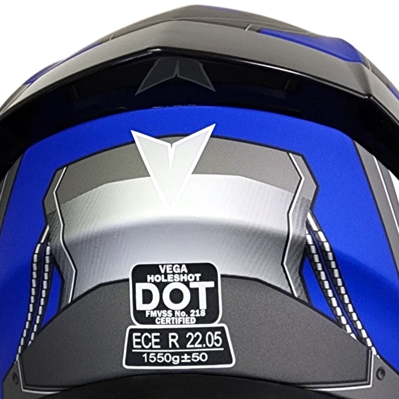 Vega Holeshot Full Face Helmet 53078-024, Air Droid Blue, Large