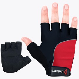 diaNova Cycling Gloves Bike Gloves for Men/Women with 7MM Shock-Absorbing Gel Pad, Biking Gloves Half Finger Road Bike MTB Bicycle Gloves for Workout/Motorcycle/Gym/Training/Outdoor (Red, Small)