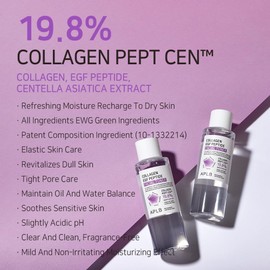 APLB Colágeno Egf Péptido Tónico Facial Collagen Pept Cen 19.8% 5.41 Fl.Oz/Korean Skincare, Elasticidad Cuidado, Reponer La Humedad, Revitalizar para Suave y Mejorar La Textura de La Piel