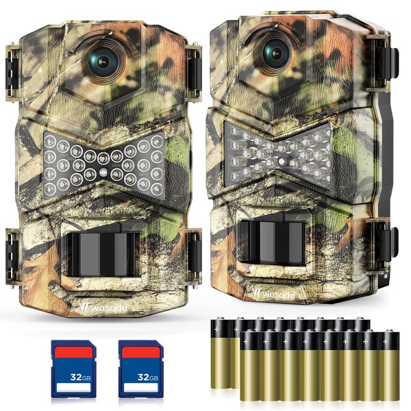 WOSODA 2 Pack Trail Camera with Night Vision Motion Activated