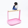 Bird Perch with Tray Wooden, Natural Bird Stand Toys Parrot