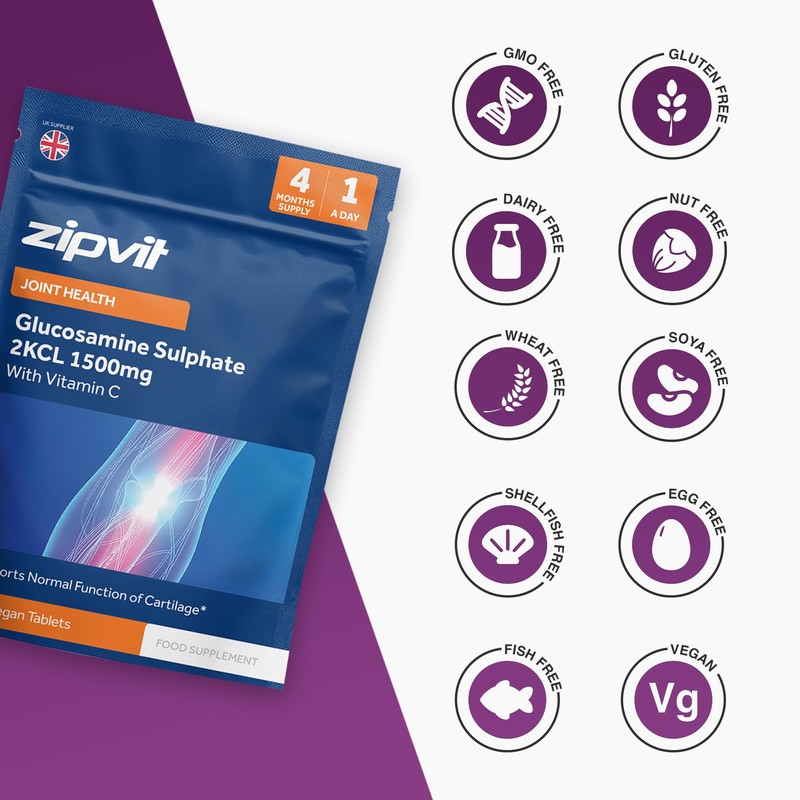 Zipvit Glucosamine Sulphate 2KCl 1500mg with Vitamin C, High Strength