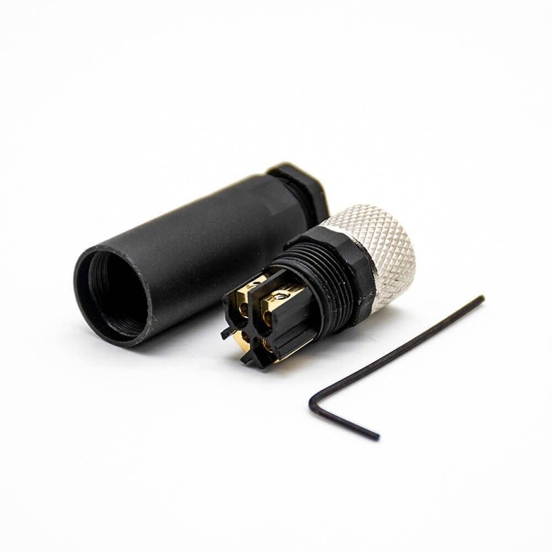 Elecbee M8 4-Pin Female Plug, A Code Sensor Cable Plug,