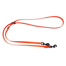 Biothane Dog Lead Black Hook Adjustable for Small Dogs / Large Dogs 2 m / 2.40 m / 2.80 m / 3.50 m / 5 m (Neon Orange, 2.40 m x 13 mm)