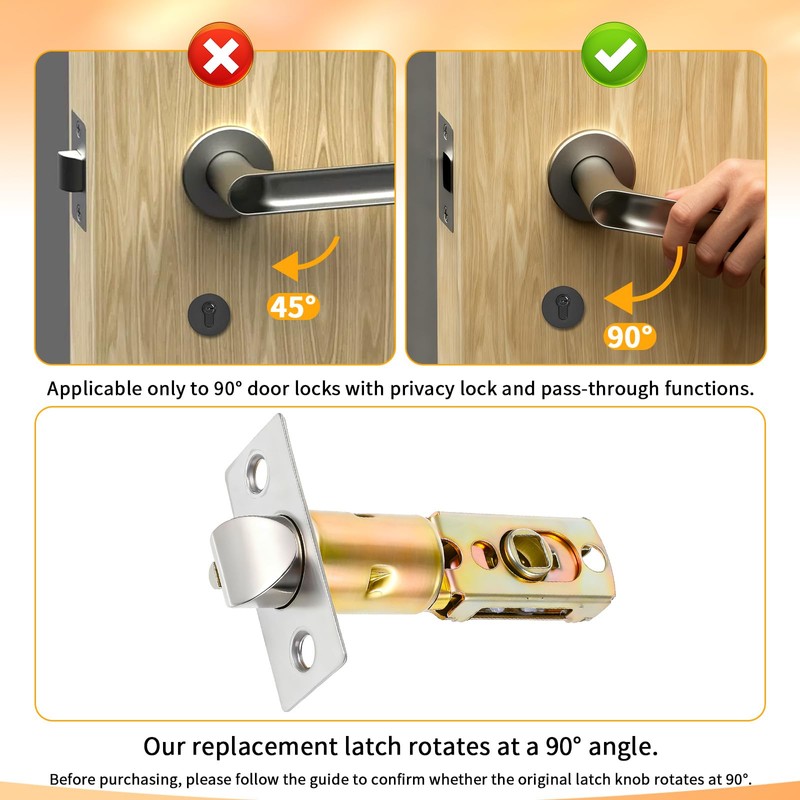 Adjustable Door Latch, 60/70mm Adjustable Passage Door Latch, Doors Knob