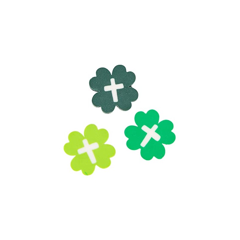 Bulk Religious St. Patrick's Day Clover Mini Erasers, 300 Pieces