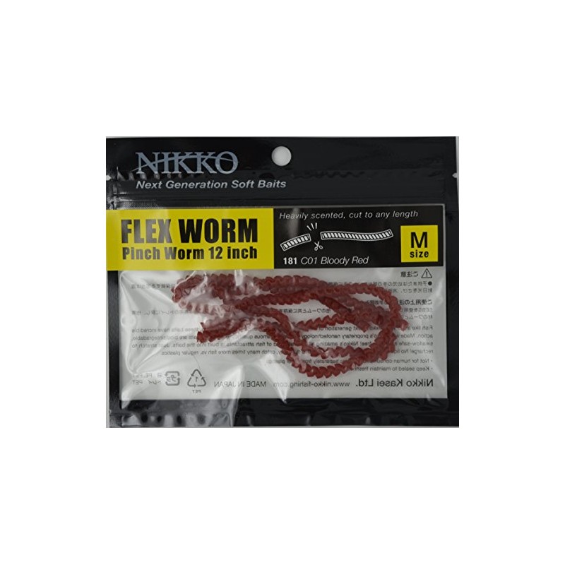 Nikko Kasei Flex Worm Pinch Worm M Brady Red