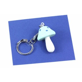 Miniblings Lucky Toadstool Key Ring Mushroom Pendant Pendant Fly Agaric Light Blue