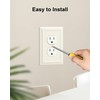 6-Pack Duplex Outlet Cover Plate, Decorative Light Almond Switch Plates