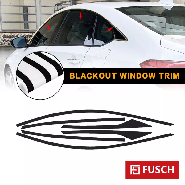 FUSCH 6Pcs Chrome Delete Blackout Window Protector Decal for Honda