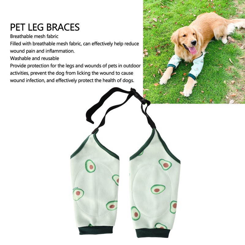 Dog Elbow Wounds Brace Thickened Soft Breathable Avocado Pattern Prevent