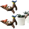 Xxshcdz 2Pcs Mini Brid Figurines Plant Pot Hang Decor Resin