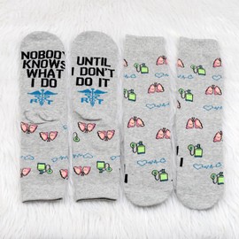 1 Pairs Lung Therapist Socks Respiratory Therapy Gift Pulmonlogy Gift RT Gift RT Graduation Gift Respiratory Nuse Socks (Cotton, NOBODY KNOWS WHAT sock ca)