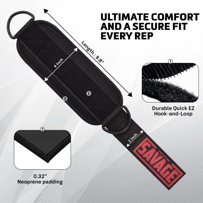 BeSAVAGE Ankle Strap for Cable Machine Attachments | Gym Ankle