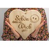 DEKOFANT Signs with Sayings Wooden Heart 24 x 24 cm