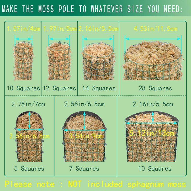 Metal Moss Poles for Climbing Plants, D-Shape Sphagnum Moss Pole
