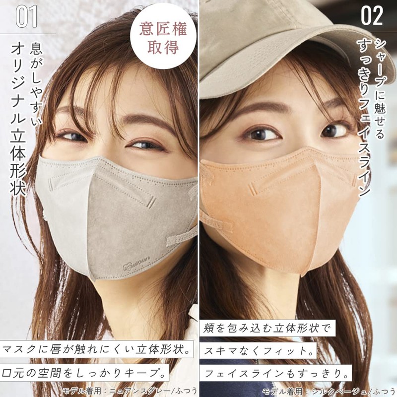 Iris Ohyama RK-F5SUC Daily Fit Mask, JIS Certified, Non-woven Fabric,
