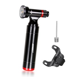 GORIX Bike Portable Pump Bicycle Air Pump CO2 inflator with Air Gauge Presta Schraeder (GX-CO2M)