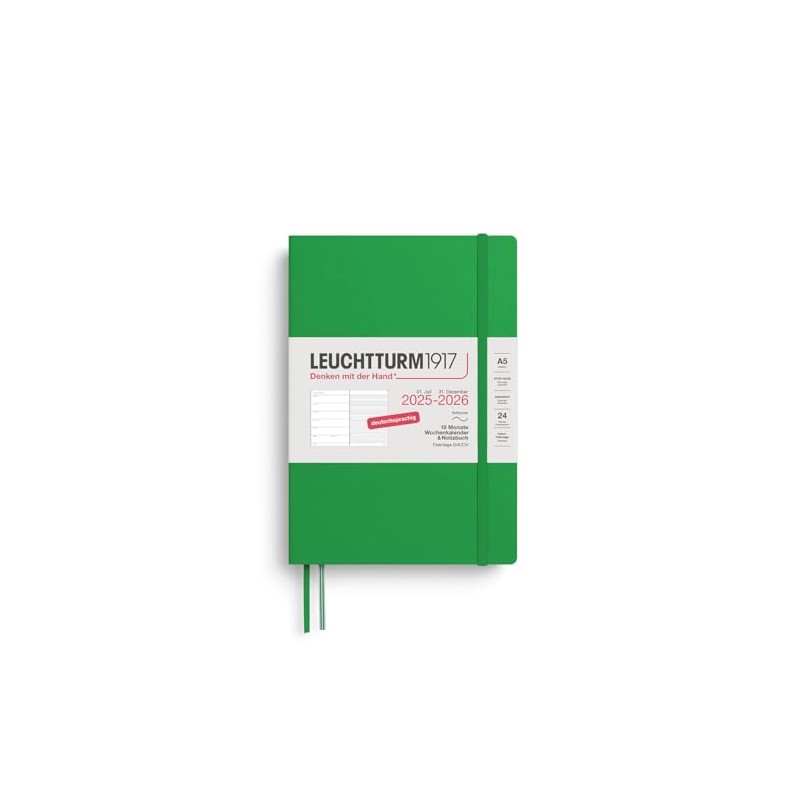 LEUCHTTURM1917 372624 Weekly Calendar & Notebook Medium (A5) 2026, 18