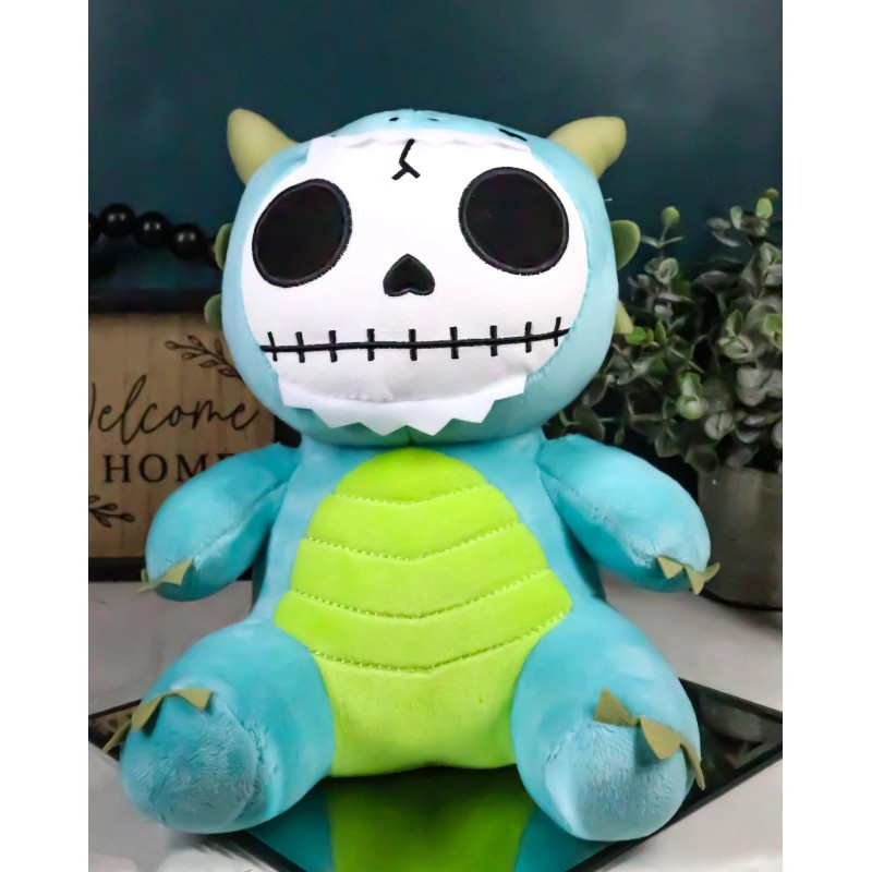 Larger Furry Bones Skeleton Teal Scorchie Dragon Plush Toy Doll