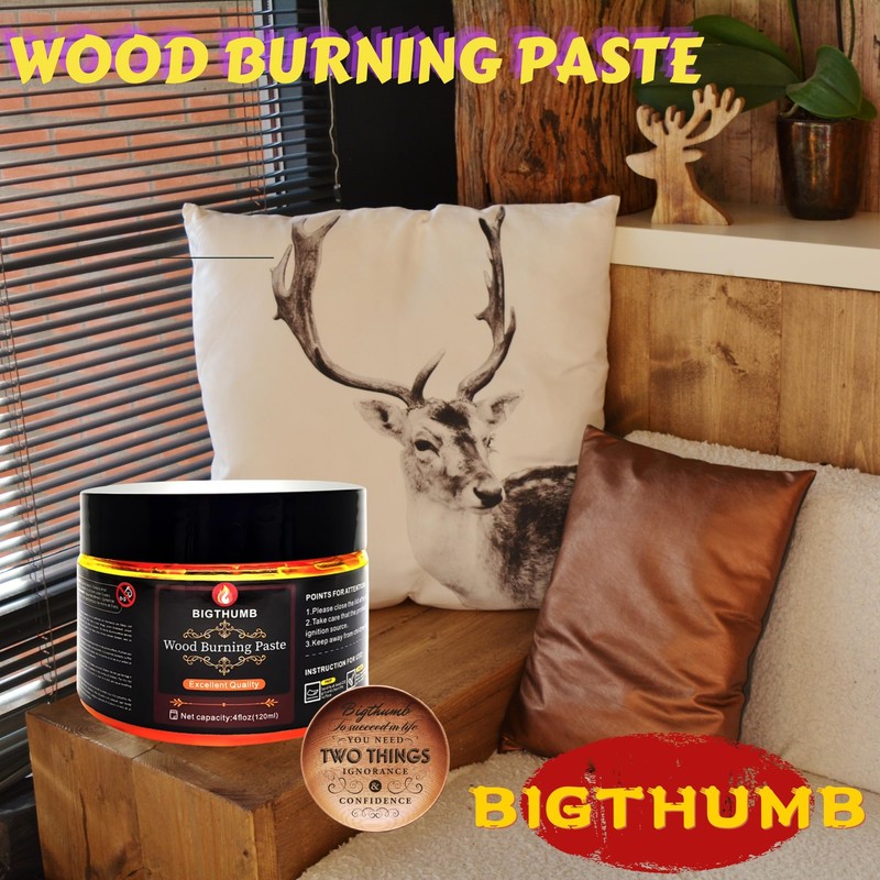 BIGTHUMB Wood Burning Gel Kit 4 OZ | Heat Activated