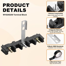 WPW10245259 Electric Range Terminal Block Compatible with Whirlpool,Replaces W10245259,0306379, 14253508, 14265221, 14277260