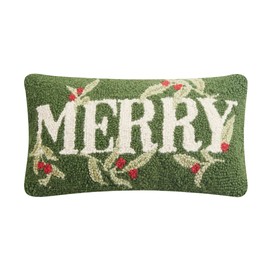 Peking Handicraft Kate Nelligan Holiday Merry Hook Pillow, 9-inch Height, Home, Indoor