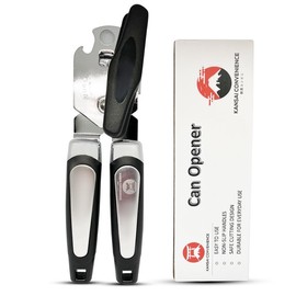 Kansai Convenience | 3 in 1 Manual Tin Opener Can Opener | Stainless Steel | Non Slip Handle | Kitchen Tool | Heavy Duty | Soft Grip