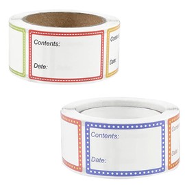 2 Rolls/ 400 Pcs Food Labels Stickers Freezer Lables Removable Labels Jars Easy Peel Off Food Safety Date Label Sticker Date Reminder Labels for Jars Freezer Containers Food Stickers
